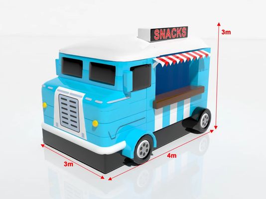 Εξωτερικά φουσκωτά παιχνίδια μπλε αυτοκίνητο σνακ τροφή σκηνή για ενοικίαση πώληση