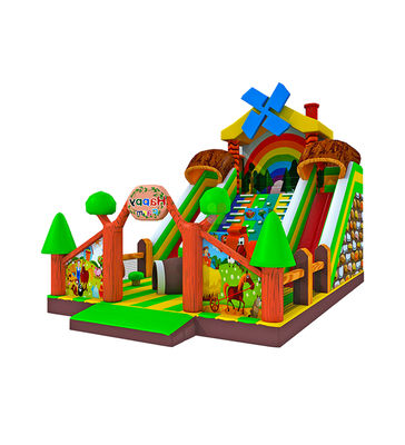 Χωροτεχνία Πνευματώδη Πλατόπεδο με Rainbow Slide Προσαρμοσμένο