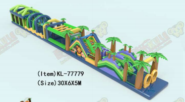 Πολυχρωματική τροπική φουσκωτή διαδρομή εμπόδιων