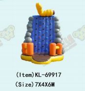 Πολύχρωμο Διασκεδαστικό Φουσκωτό Τοίχος με Βράχο Κάμπιας - Περιπέτεια Αναρρίχησης