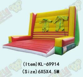 Παιχνιδιαστική φουσκωτή κολλώδης τοίχος έλξη με δύο κοστούμια συμπεριλαμβάνεται βράχος - αναρριχητική δομή για συναρπαστικές προκλήσεις