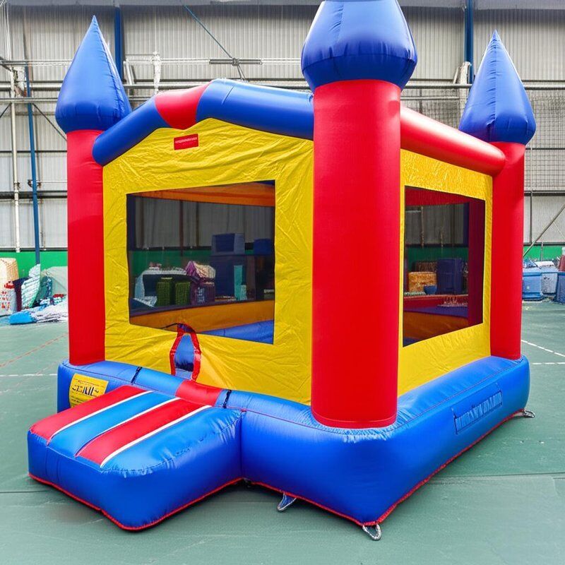 Ελαφρύ και αναδιπλούμενο για εύκολη μεταφορά φουσκωτά κάστρα Πολλαπλά χρώματα Προσαρμοσμένο λογότυπο μπορεί να εκτυπωθεί εύκολο να μεταφερθεί και να αποθηκευτεί